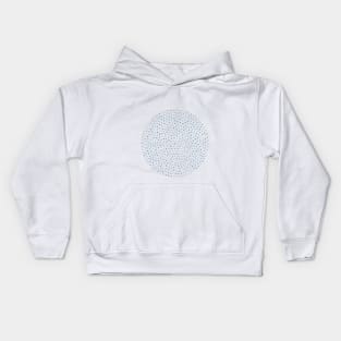 Dotwork - circles in blue an grey isolated on background Kids Hoodie